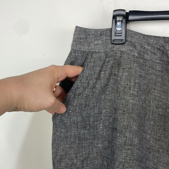 Charter Club Straight Leg Linen Cotton Gray Pants Size 14 - Picture 4 of 16